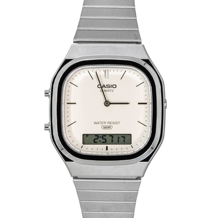 Casio Vintage Analog Digital Off White Dial Quartz AQ-240E-7A2 Unisex Ur
