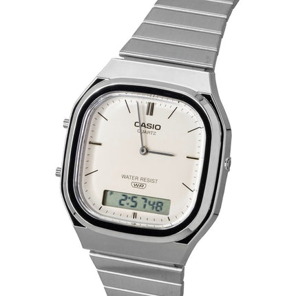 Casio Vintage Analog Digital Off White Dial Quartz AQ-240E-7A2 Unisex Ur