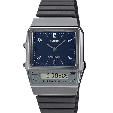 Casio Vintage Analog Digital Dual Time rustfrit stål armbånd Blue Dial Quartz AQ-800EB-2A unisex ur