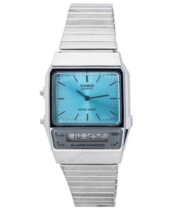 Casio Vintage Analog Digital rustfrit stål Armbånd Quartz AQ-800EC-2A AQ800EC-2 Unisex ur