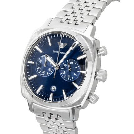 Emporio Armani kronograf rustfrit stål blå urskive kvarts AR11688 herreur