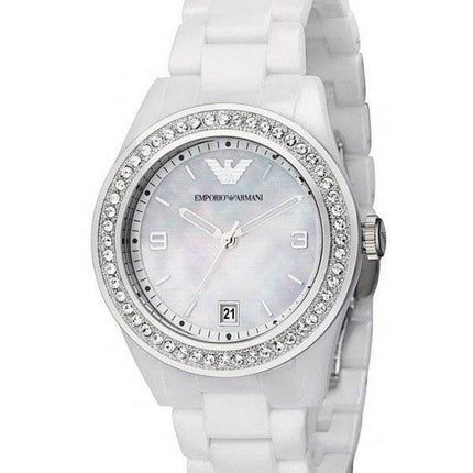 Emporio Armani Ceramica Swarovski krystaller AR1426 kvinders ur