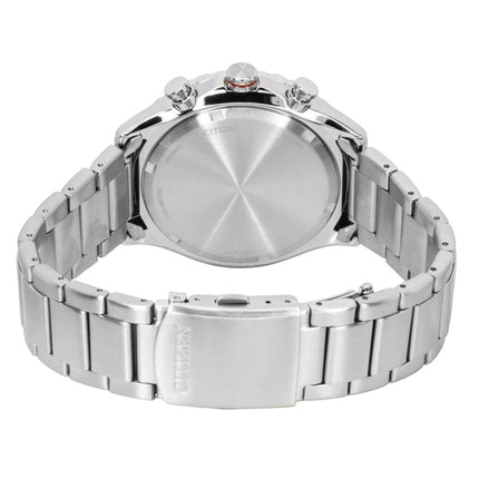 Citizen Eco-Drive kronograf rustfrit stål sort urskive solcelle AT2566-88E 100M herreur