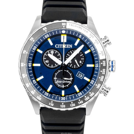 Citizen Eco-Drive Chronograph Silikonerem Blå Skive AT2569-04L 100M Herreur