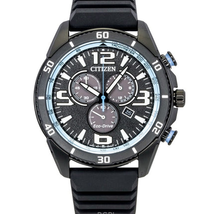 Citizen Brycen kronograf silikonerem sort urskive Eco-Drive AT2587-02E 100M herreur