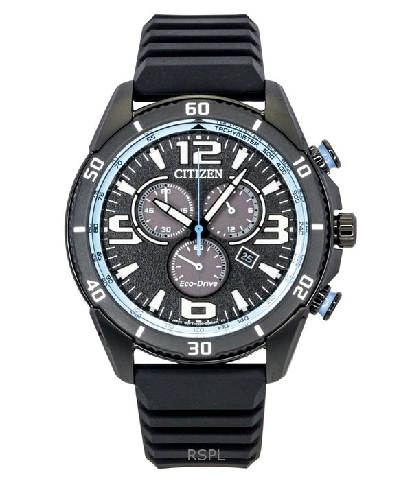 Citizen Brycen kronograf silikonerem sort urskive Eco-Drive AT2587-02E 100M herreur
