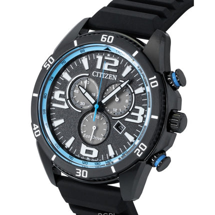 Citizen Brycen kronograf silikonerem sort urskive Eco-Drive AT2587-02E 100M herreur