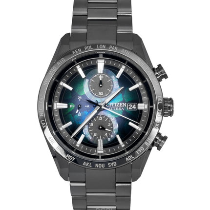Citizen Attesa radiostyret kronograf super titanium flerfarvet urskive Eco-Drive AT8286-65E 100M herreur