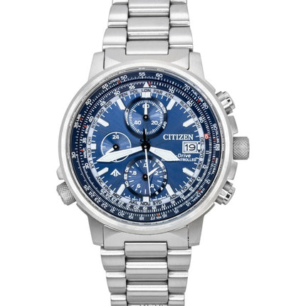 Citizen Promaster Sky Eco-Drive Chronograph Rustfrit Stål Blå Skive Dykkerur AT8300-58L 200M Herreur