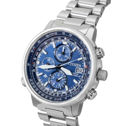Citizen Promaster Sky Eco-Drive Chronograph Rustfrit Stål Blå Skive Dykkerur AT8300-58L 200M Herreur