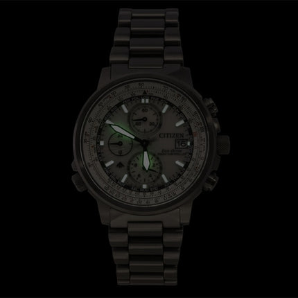 Citizen Promaster Navihawk AT Chronograph Rustfrit Stål Sølv Skive Eco-Drive Dykkerur AT8304-57A 200M Herreur