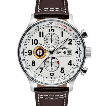 AVI-8 Hawker Hurricane Classic Chronograph Classic White Dial Quartz AV-4011-01 herreur
