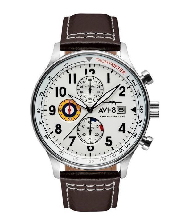 AVI-8 Hawker Hurricane Classic Chronograph Classic White Dial Quartz AV-4011-01 herreur