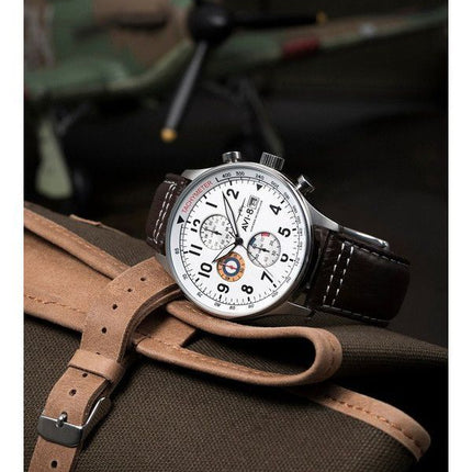 AVI-8 Hawker Hurricane Classic Chronograph Classic White Dial Quartz AV-4011-01 herreur