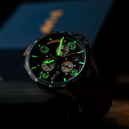 AVI-8 P-51 Mustang Blakeslee Chronograph Imperial War Museums Edition Lambeth Black Dial Quartz AV-4077-07 herreur