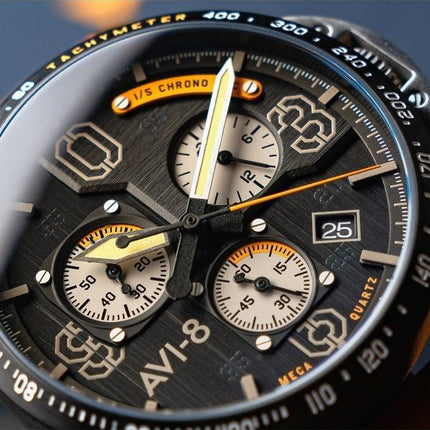 AVI-8 P-51 Mustang Blakeslee Chronograph Imperial War Museums Edition Lambeth Black Dial Quartz AV-4077-07 herreur