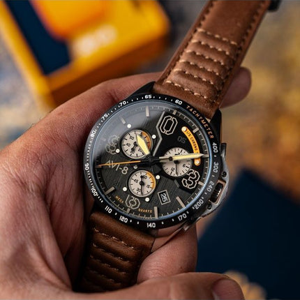 AVI-8 P-51 Mustang Blakeslee Chronograph Imperial War Museums Edition Lambeth Black Dial Quartz AV-4077-07 herreur