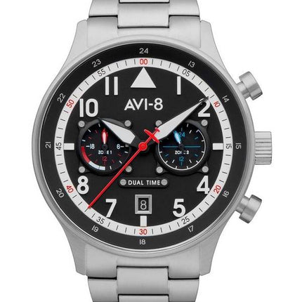 AVI-8 Hawker Hurricane Carey Dual Time Rangoon Black Dial Quartz AV-4088-11 herreur