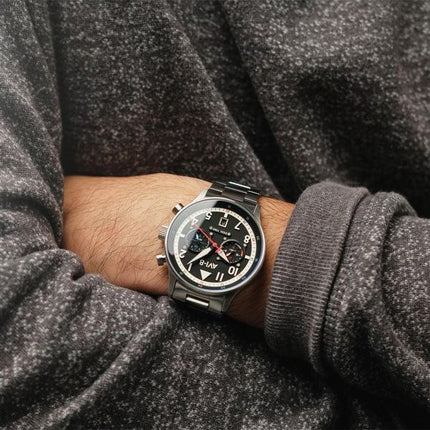 AVI-8 Hawker Hurricane Carey Dual Time Rangoon Black Dial Quartz AV-4088-11 herreur