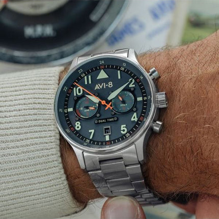 AVI-8 Hawker Hurricane Carey Dual Time Gutersloh rustfrit stål blå skive AV-4088-22 herreur