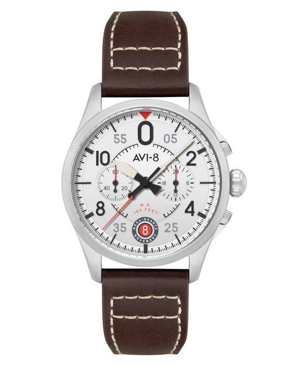AVI-8 Spitfire Lock Chronograph Aircraft White Dial Quartz AV-4089-05 herreur