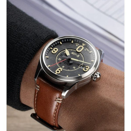AVI-8 Spitfire Smith Woolston Black Dial Automatisk AV-4090-01 herreur