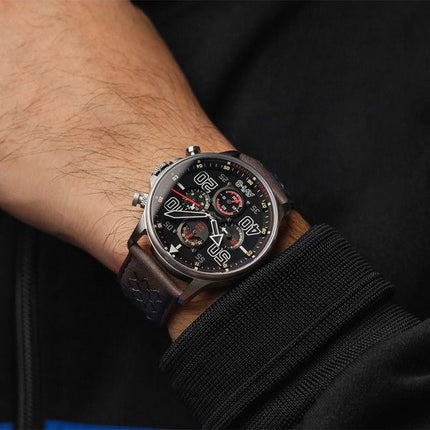 AVI-8 Hawker Typhoon Rb396 Sheila Chronograph Limited Edition Black Dial Quartz AV-4093-05 herreur