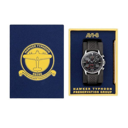 AVI-8 Hawker Typhoon Rb396 Sheila Chronograph Limited Edition Black Dial Quartz AV-4093-05 herreur