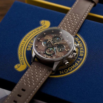 AVI-8 Hawker Typhoon Rb396 Sheila Chronograph Limited Edition Westhampnett Brown Dial Quartz AV-4093-06 herreur