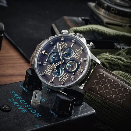 AVI-8 Hawker Typhoon Rb396 Sheila Chronograph Limited Edition Westhampnett Brown Dial Quartz AV-4093-06 herreur