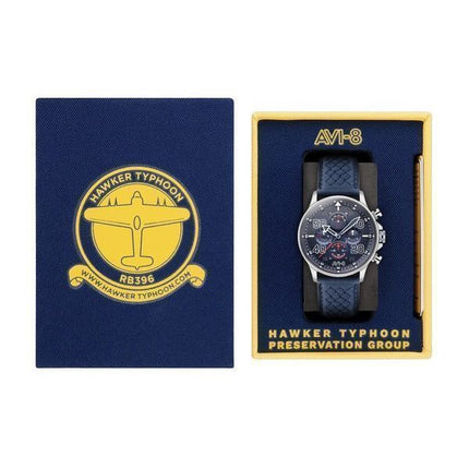 AVI-8 Hawker Typhoon Rb396 Sheila Chronograph Limited Edition Volkel Blue Dial Quartz AV-4093-07 herreur