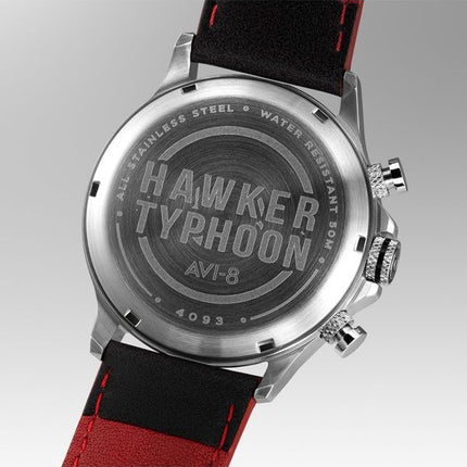 AVI-8 Hawker Typhoon Coningham Chronograph læderrem Black Dial Quartz AV-4093-0A herreur