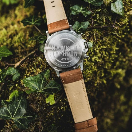 AVI-8 Hawker Typhoon Coningham Chronograph Baldwin læderrem Black Dial Quartz AV-4093-0B herreur