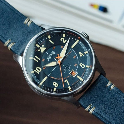 AVI-8 Hawker Hurricane Kent Automatisk Sussex Læderrem Blue Dial Automatisk AV-4094-02 Herreur