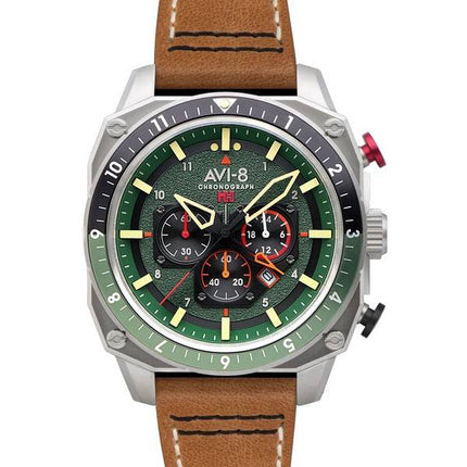 AVI-8 Hawker Hunter Atlas Dual Time Chronograph Forest Quartz AV-4100-01 herreur