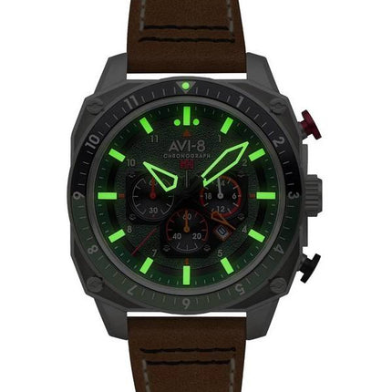 AVI-8 Hawker Hunter Atlas Dual Time Chronograph Forest Quartz AV-4100-01 herreur