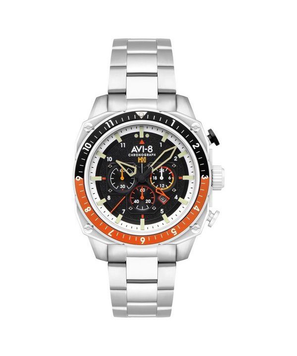 AVI-8 Hawker Hunter Atlas Dual Time Chronograph Raven Black Dial Quartz AV-4100-11 herreur