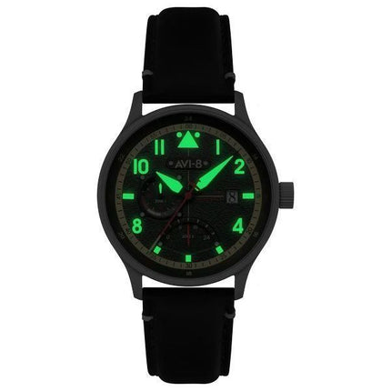 AVI-8 Hawker Hurricane Mckellar Dual Time Gothic Green Dial Quartz AV-4101-0A herreur med ekstra rem