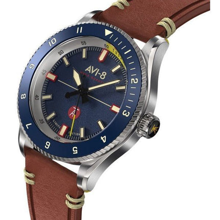 AVI-8 Flyboy Tuskegee Airmen Meca-Quartz Limited Edition Lucera Blue Dial AV-4103-02 Herreur med ekstra rem