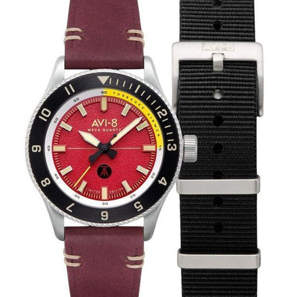 AVI-8 Flyboy Tuskegee Airmen Limited Edition Ramitelli Red Dial Quartz AV-4103-04 herreur med ekstra rem
