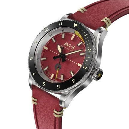 AVI-8 Flyboy Tuskegee Airmen Limited Edition Ramitelli Red Dial Quartz AV-4103-04 herreur med ekstra rem