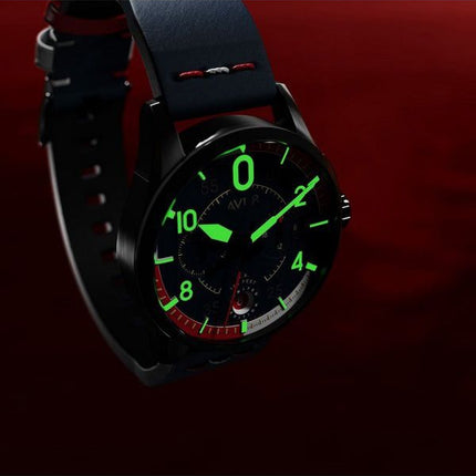 AVI-8 Spitfire P8331 Laguna Chronograph Limited Edition Sumatra Blue Dial Quartz AV-4105-01 herreur