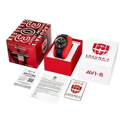 AVI-8 Spitfire P8331 Laguna Chronograph Limited Edition Sumatra Blue Dial Quartz AV-4105-01 herreur