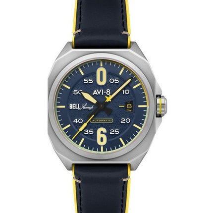 AVI-8 Bell X-1 Machbuster automatisk Catalina blå læderrem Blue Dial AV-4115-03 herreur