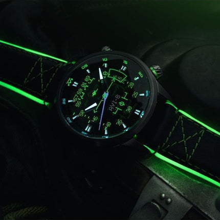 AVI-8 Hawker Harrier HUD læderrem Gradient Black Dial Automatisk AV-4117-02 herreur