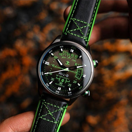 AVI-8 Hawker Harrier HUD læderrem Gradient Black Dial Automatisk AV-4117-02 herreur