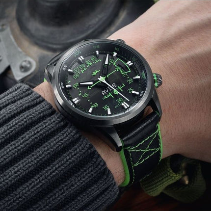 AVI-8 Hawker Harrier HUD læderrem Gradient Black Dial Automatisk AV-4117-02 herreur