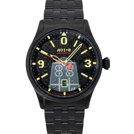 AVI-8 Flyboy Capcom 1942 Automatic Pixel Limited Edition Midnight Ace Black Dial AV-4121-33 herreur med ekstra rem