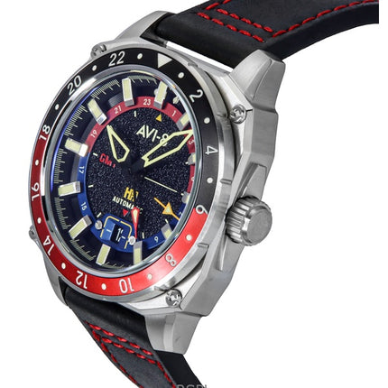 AVI-8 Hawker Hunter Atlas GMT Devil Black Dial Automatisk AV-4122-01 herreur