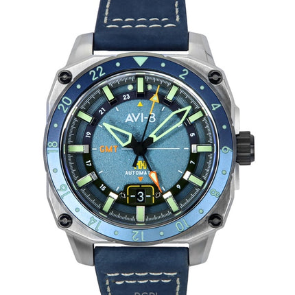 AVI-8 Hawker Hunter Atlas GMT Retro Blue Dial Automatisk AV-4122-05 herreur